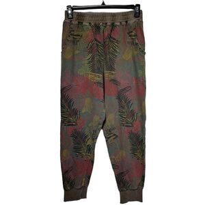 FSW Womens pull on distressed Boho Hippie printed harem sweatpants Size S